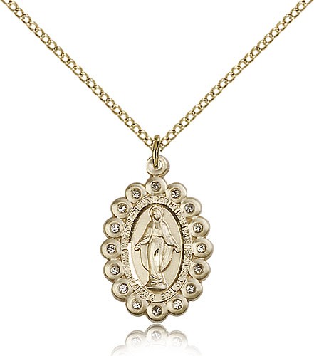 Miraculous Medal, Gold Filled - Gold-tone