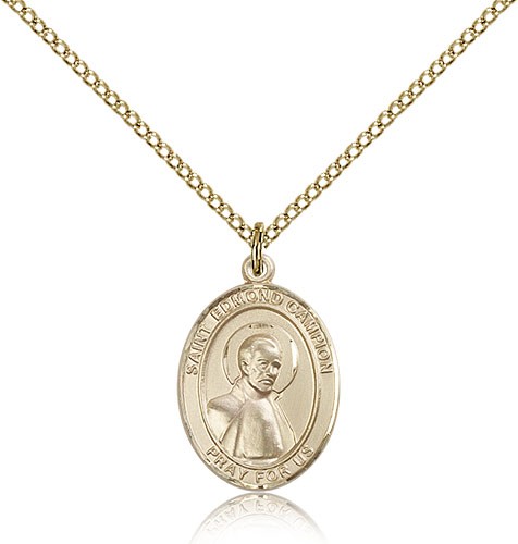 St. Edmund Campion Medal, Gold Filled, Medium - Gold-tone