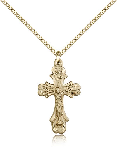 Crucifix Pendant, Gold Filled - Gold-tone