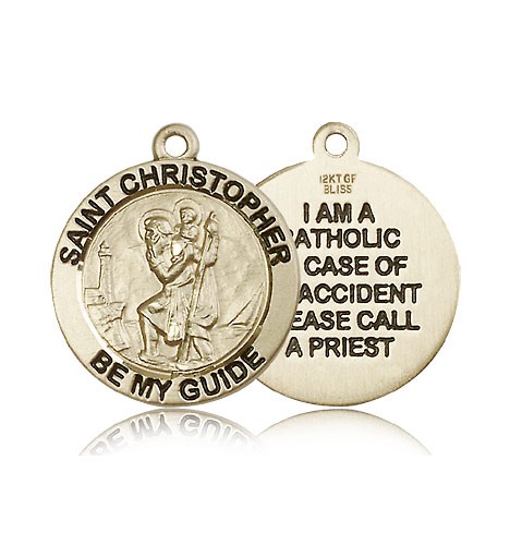 St. Christopher Medal, 14 Karat Gold - 14 KT Yellow Gold