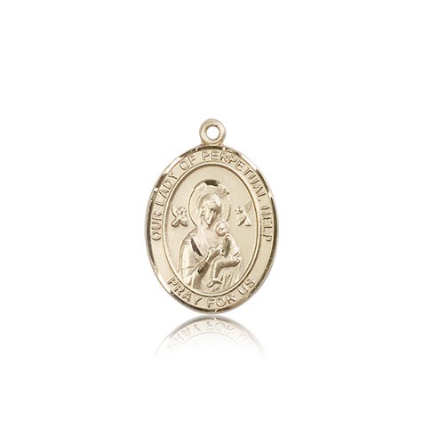 Our Lady of Perpetual Help Medal, 14 Karat Gold, Medium - 14 KT Yellow Gold