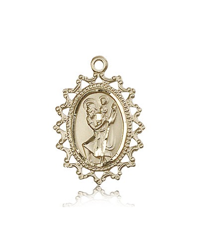 St. Christopher Medal, 14 Karat Gold - 14 KT Yellow Gold