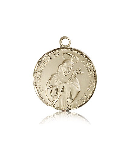 St. Francis of Assisi Medal, 14 Karat Gold - 14 KT Yellow Gold