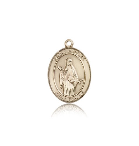 St. Amelia Medal, 14 Karat Gold, Medium - 14 KT Yellow Gold