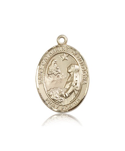 St. Catherine of Bologna Medal, 14 Karat Gold, Large - 14 KT Yellow Gold