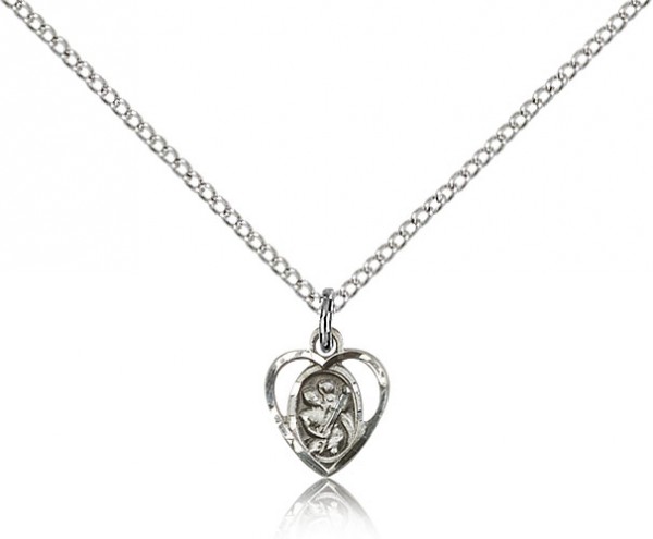 St. Christopher Medal, Sterling Silver - 18&quot; 1.2mm Sterling Silver Chain + Clasp