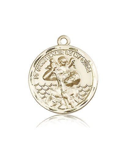 St. Christopher Medal, 14 Karat Gold - 14 KT Yellow Gold