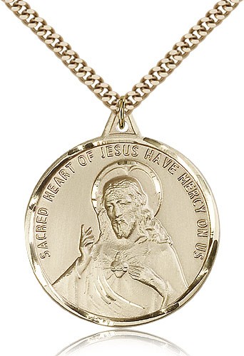 Scapular Medal, Gold Filled - 24&quot; 2.4mm Gold Plated Endless Chain