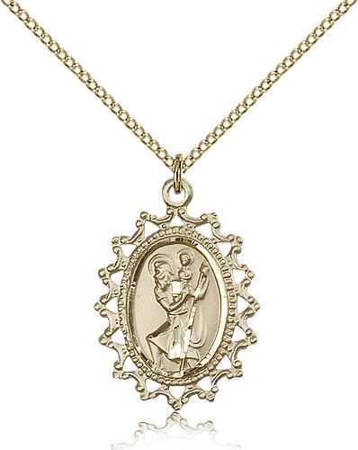 St. Christopher Medal, Gold Filled - Gold-tone