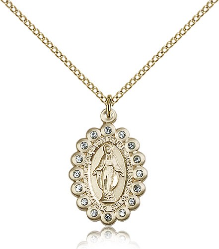 Miraculous Medal, Gold Filled - Gold-tone