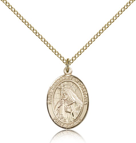 St. Margaret of Cortona Medal, Gold Filled, Medium - Gold-tone