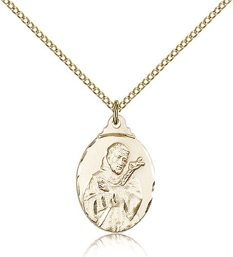 St. Francis Medal, Gold Filled - Gold-tone