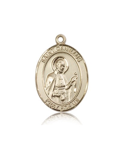 St. Camillus of Lellis Medal, 14 Karat Gold, Large - 14 KT Yellow Gold