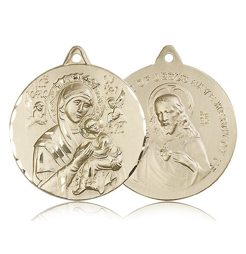 Our Lady of Perpetual Help Medal, 14 Karat Gold - 14 KT Yellow Gold