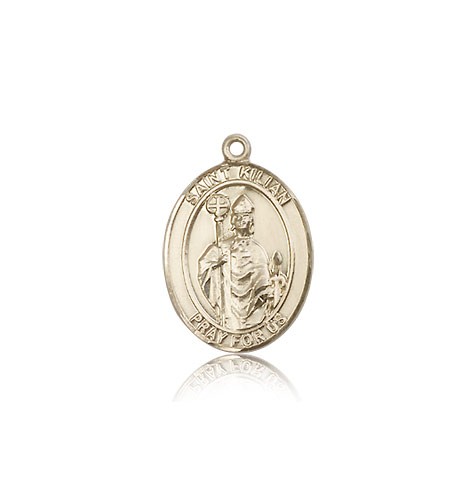 St. Kilian Medal, 14 Karat Gold, Medium - 14 KT Yellow Gold