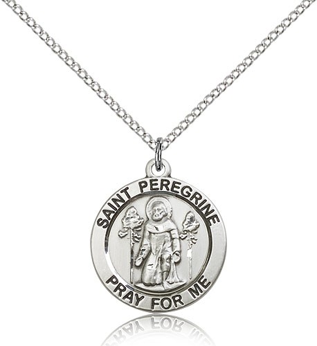 St. Peregrine Medal, Sterling Silver - Sterling Silver
