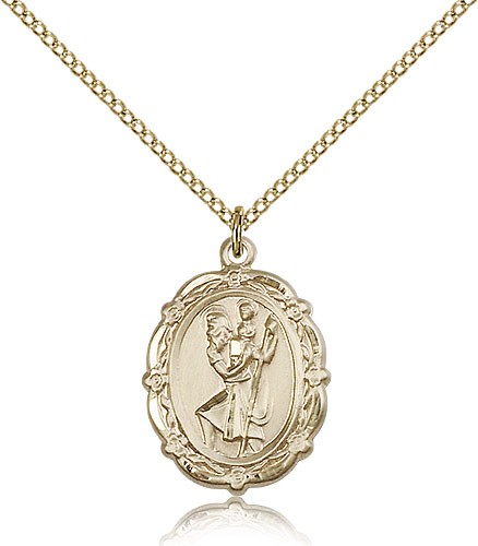 St. Christopher Medal, Gold Filled - Gold-tone