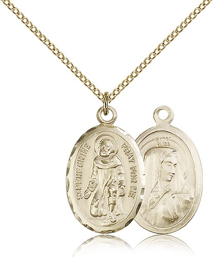 St. Peregrine Medal, Gold Filled - Gold-tone