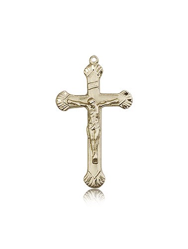 Crucifix Pendant, 14 Karat Gold - 14 KT Yellow Gold