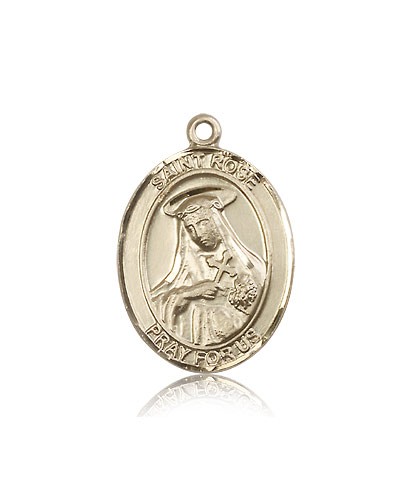 St. Rose of Lima Medal, 14 Karat Gold, Large - 14 KT Yellow Gold