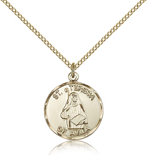 St. Theresa Medal, Gold Filled - Gold-tone