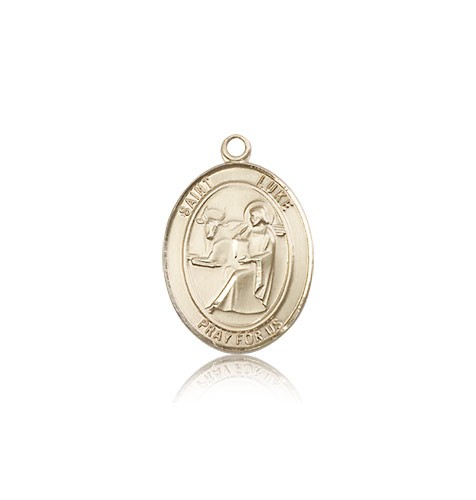 St. Luke the Apostle Medal, 14 Karat Gold, Medium - 14 KT Yellow Gold