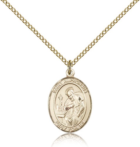 St. Alphonsus Medal, Gold Filled, Medium - Gold-tone