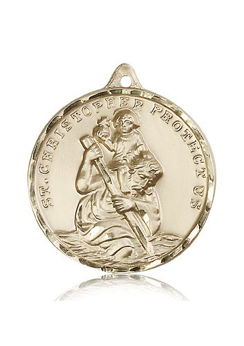 St. Christopher Medal, 14 Karat Gold - 14 KT Yellow Gold