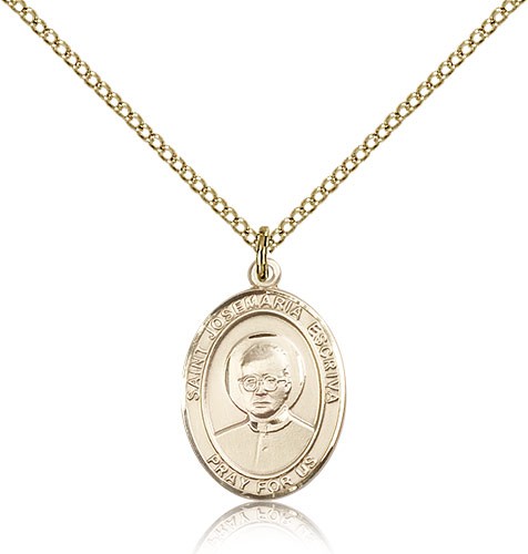St. Josemaria Escriva Medal, Gold Filled, Medium - Gold-tone