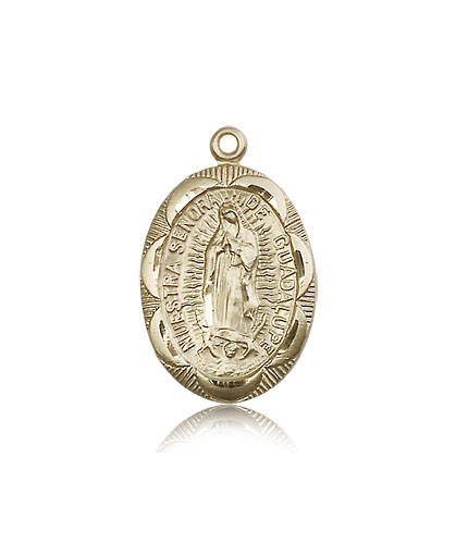 Our Lady of Guadalupe Medal, 14 Karat Gold - 14 KT Yellow Gold