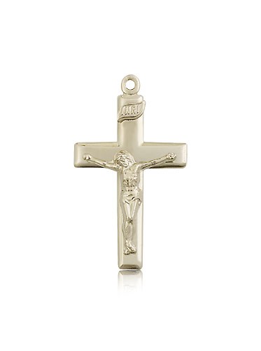 Crucifix Pendant, 14 Karat Gold - 14 KT Yellow Gold