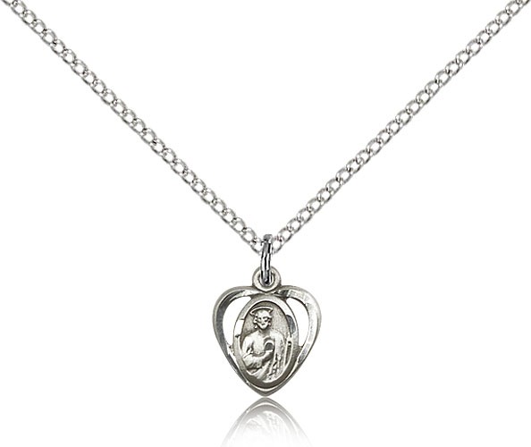 St. Jude Medal, Sterling Silver - 18&quot; 1.2mm Sterling Silver Chain + Clasp