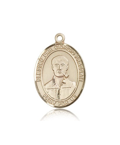 Blessed Pier Giorgio Frassati Medal, 14 Karat Gold, Large - 14 KT Yellow Gold