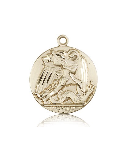 St. Michael the Archangel Medal, 14 Karat Gold - 14 KT Yellow Gold