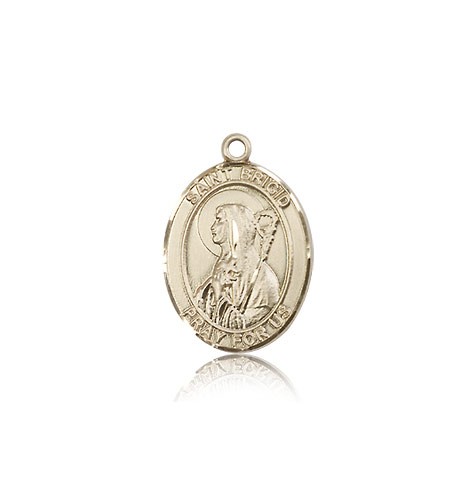 St. Brigid of Ireland Medal, 14 Karat Gold, Medium - 14 KT Yellow Gold