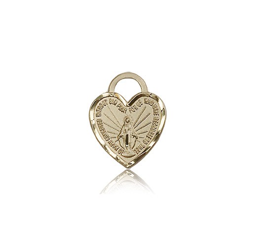 Miraculous Heart Medal, 14 Karat Gold - 14 KT Yellow Gold