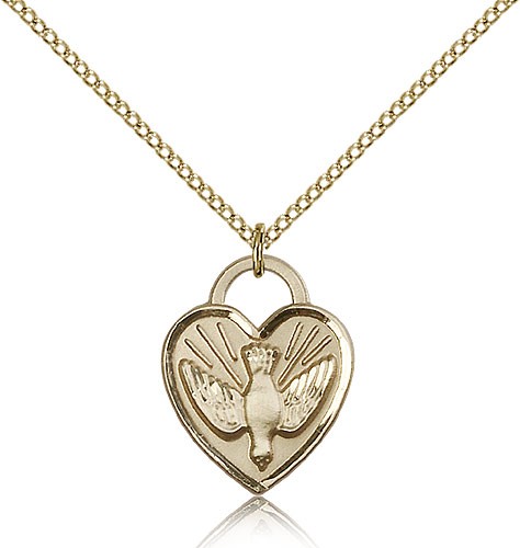 Confirmation Heart Medal, Gold Filled - Gold-tone