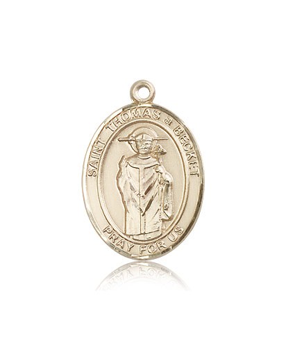 St. Thomas A Becket Medal, 14 Karat Gold, Large - 14 KT Yellow Gold