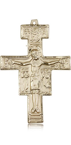 San Damiano Medal, 14 Karat Gold - 14 KT Yellow Gold