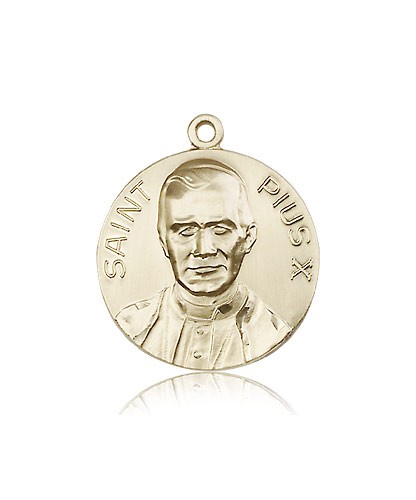 Pope Pius X Medal, 14 Karat Gold - 14 KT Yellow Gold