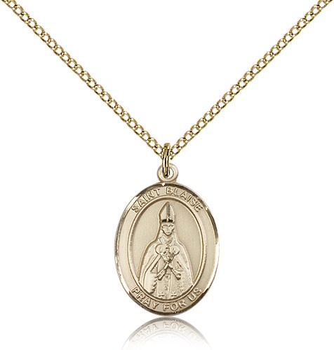 St. Blaise Medal, Gold Filled, Medium - Gold-tone