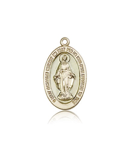 Miraculous Medal, 14 Karat Gold - 14 KT Yellow Gold