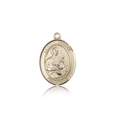 St. Gerard Majella Medal, 14 Karat Gold, Medium - 14 KT Yellow Gold