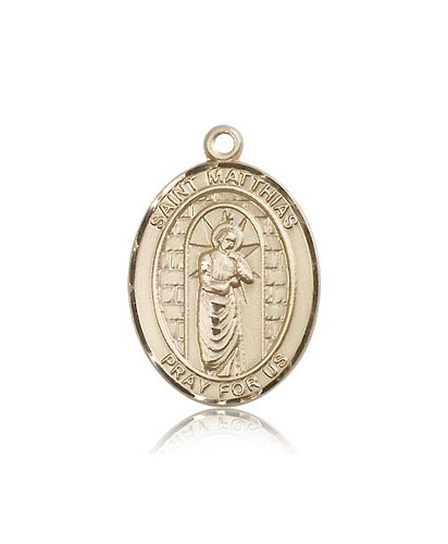 St. Matthias the Apostle Medal, 14 Karat Gold, Large - 14 KT Yellow Gold