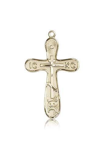 Cross Pendant, 14 Karat Gold - 14 KT Yellow Gold