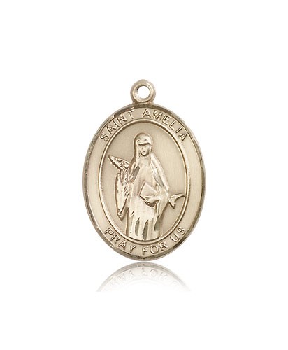 St. Amelia Medal, 14 Karat Gold, Large - 14 KT Yellow Gold