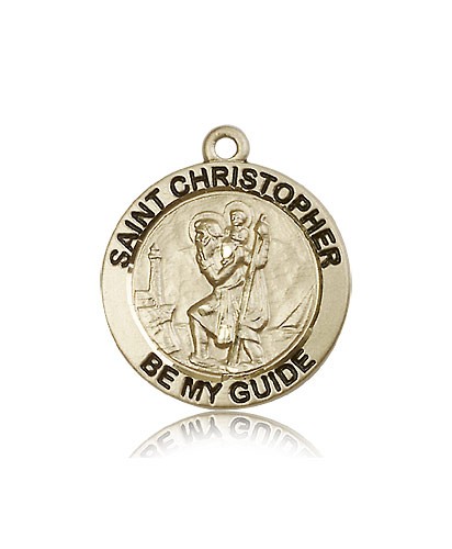 St. Christopher Medal, 14 Karat Gold - 14 KT Yellow Gold