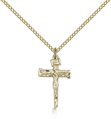 Nail Crucifix Pendant, Gold Filled - Gold-tone