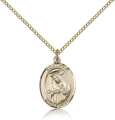 St. Rose of Lima Medal, Gold Filled, Medium - Gold-tone