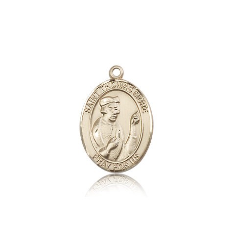 St. Thomas More Medal, 14 Karat Gold, Medium - 14 KT Yellow Gold